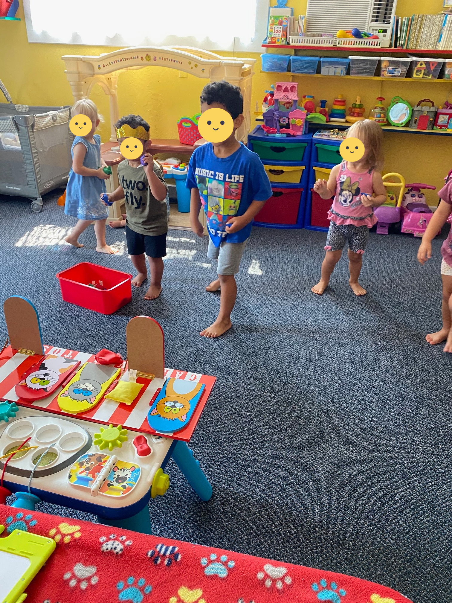 Children playing with an interactive toy.